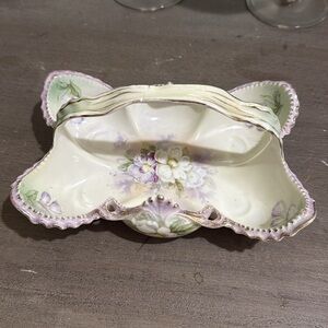 RS Prussia Ceramic Piece with Purple and Cream Tones - excellent condition